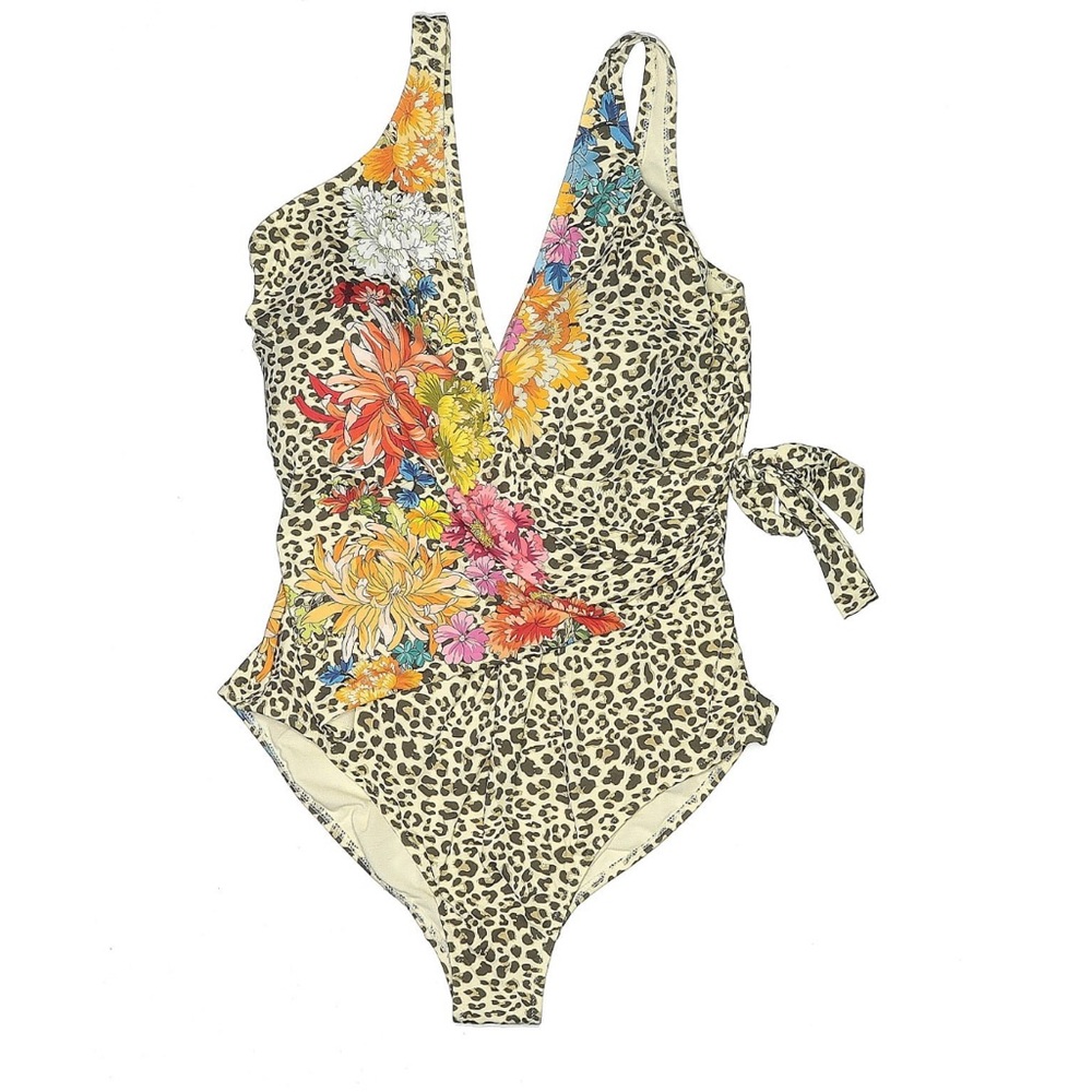 Johnny Was 3X Cheetah Print One Piece Swimsuit